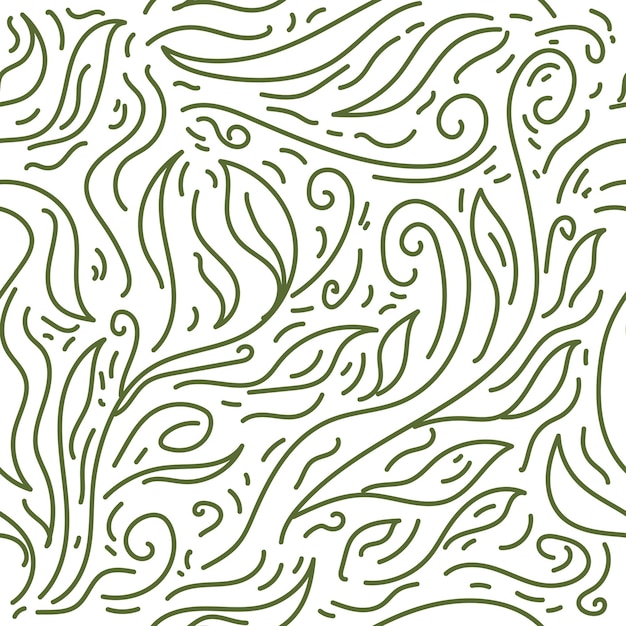 Vector seamless pattern with hand drawn doodle leaves vector illustration