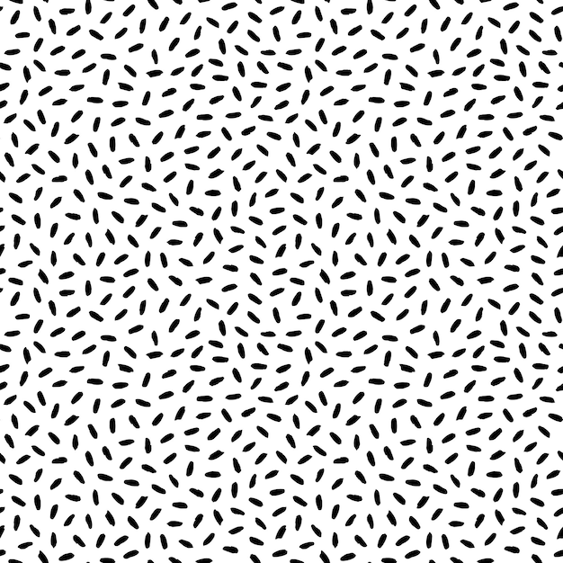 Вектор Бесшовный рисунок с нарисованными вручную гранжевыми штрихами. случайная геометрическая черно-белая текстура. векторная иллюстрация