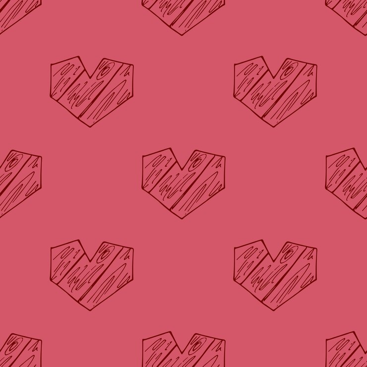 Vector seamless pattern with hand drawn heart doodle for decorative print wrapping paper greeting cards and fabric