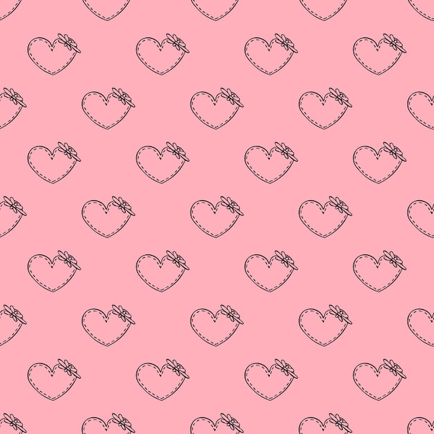 seamless pattern with hand drawn heart doodle for decorative print wrapping paper greeting cards and fabric