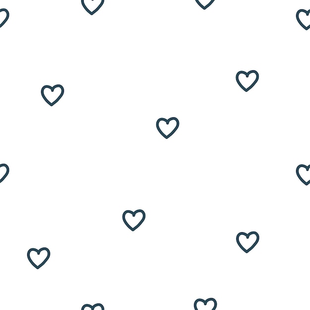 Seamless pattern with hand drawn hearts. background tile without seams. vector illustration