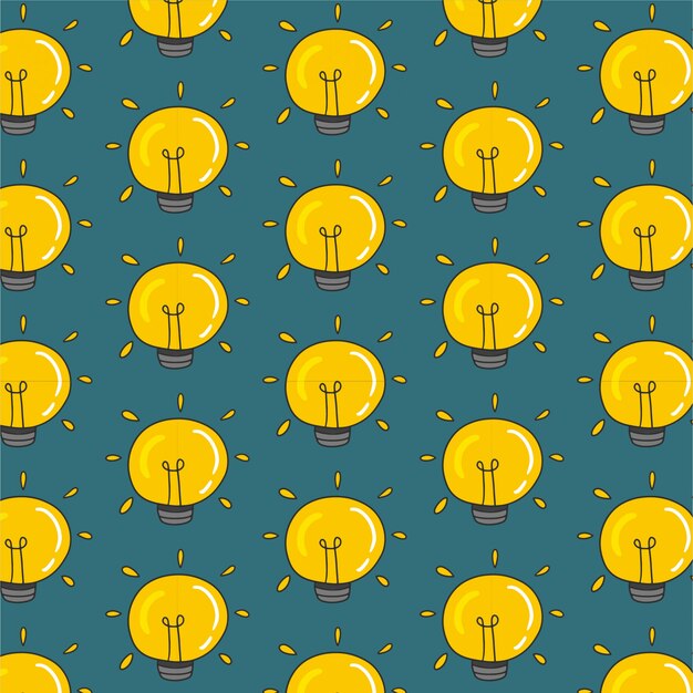 Seamless pattern with hand drawn lamp