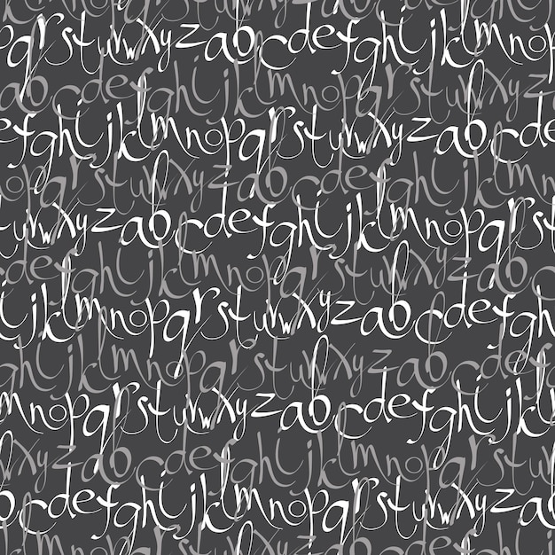 Seamless pattern with hand drawn letters