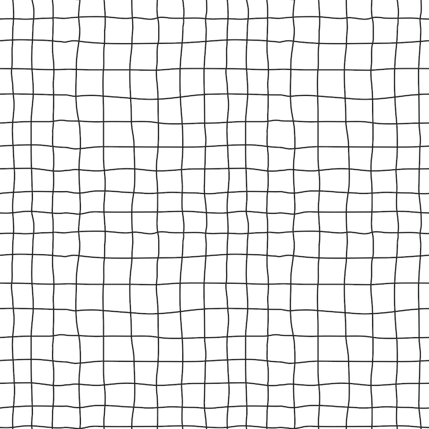 Seamless pattern with hand-drawn texture. Checkered pattern, notebook sheet, uneven free hand lines