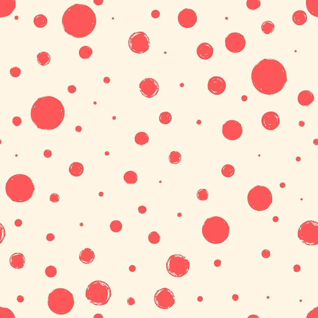 Seamless pattern with hand painted ink circles