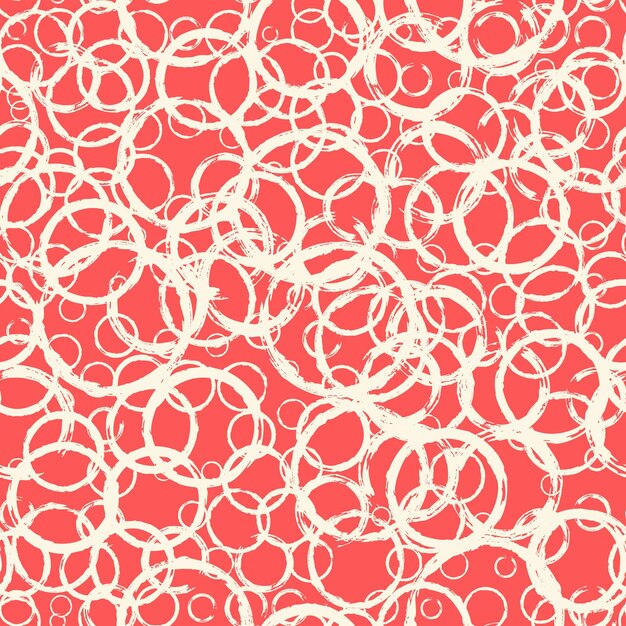 Seamless pattern with hand painted ink circles