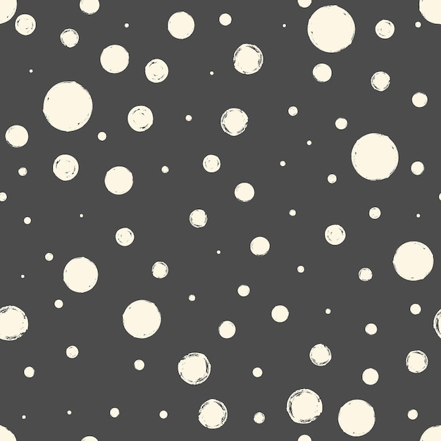 Seamless pattern with hand painted ink circles