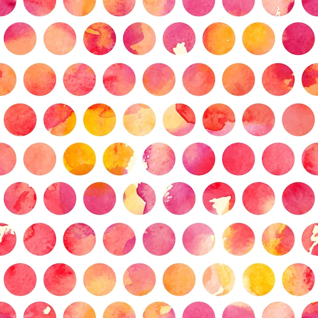 Vector seamless pattern with hand painted polka dots