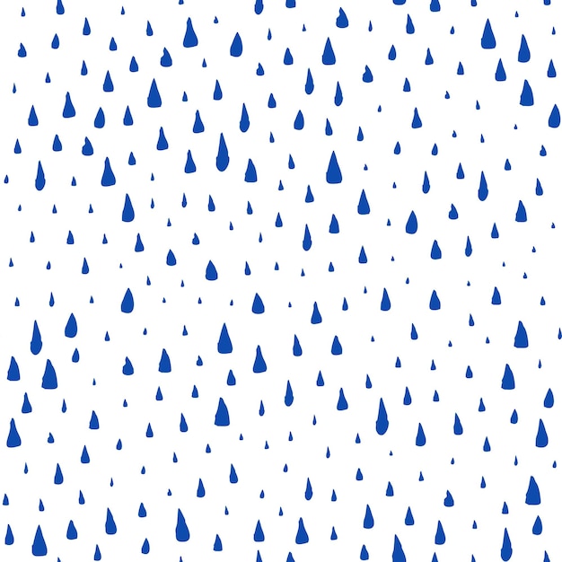 Seamless pattern with hand painted rain drops