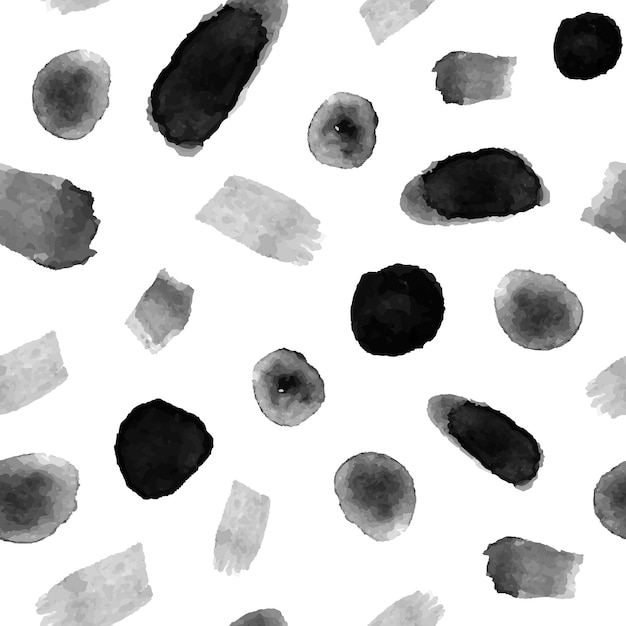 Бесшовный узор с нарисованными вручную черными точками и штрихами