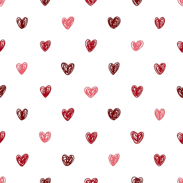 Seamless pattern with handdrawn hearts Black and white sketchy background for wrapping paper fabrics wallpapers postcards and more