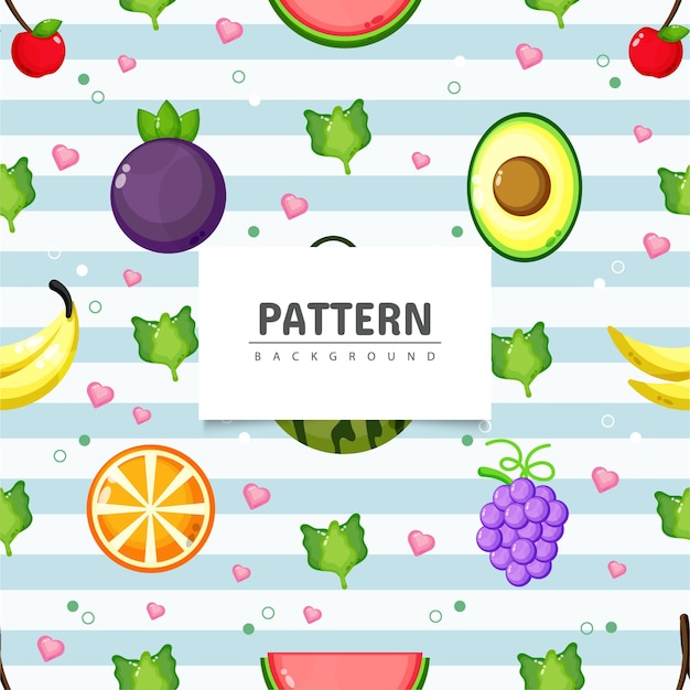 Vector seamless pattern with healty food