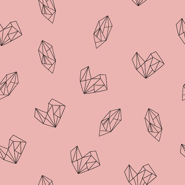 Seamless pattern with heart and diamond shapes. vector illustration.