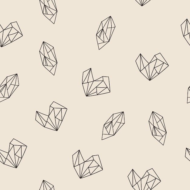 Seamless pattern with Heart and diamond shapes. Vector illustration.