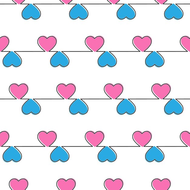 Vector seamless pattern with heart for simple backgrounds textures textiles and packaging