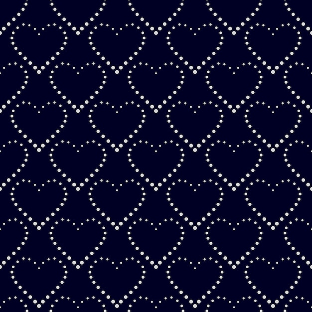 Seamless pattern with hearts abstract dotted background vector