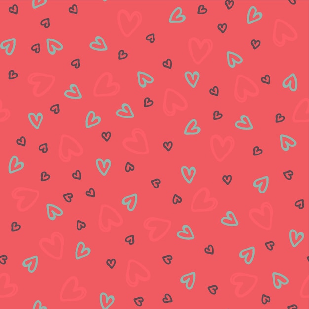seamless pattern with hearts Endless romantic print Vector illustration