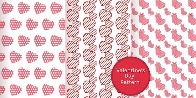 Seamless pattern with hearts and gifts Vector illustration Romantic print for valentines day