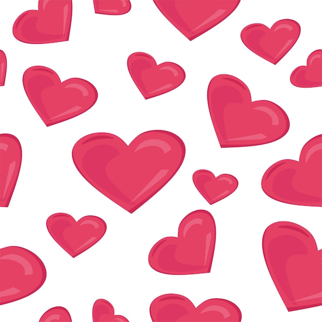 Seamless pattern with hearts for the holiday valentine's day. Vector cartoon illustration.