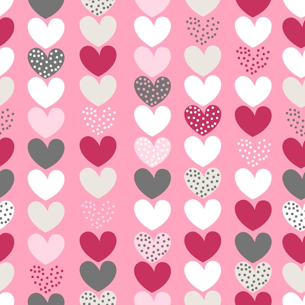 Seamless pattern with hearts illustration