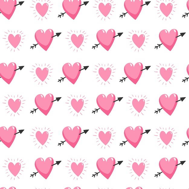 Seamless pattern with hearts for Valentine's Day