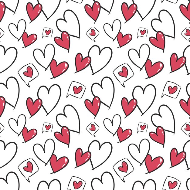 Seamless pattern with hearts