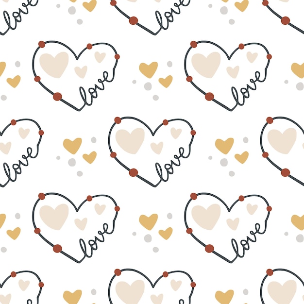 Seamless pattern with hearts