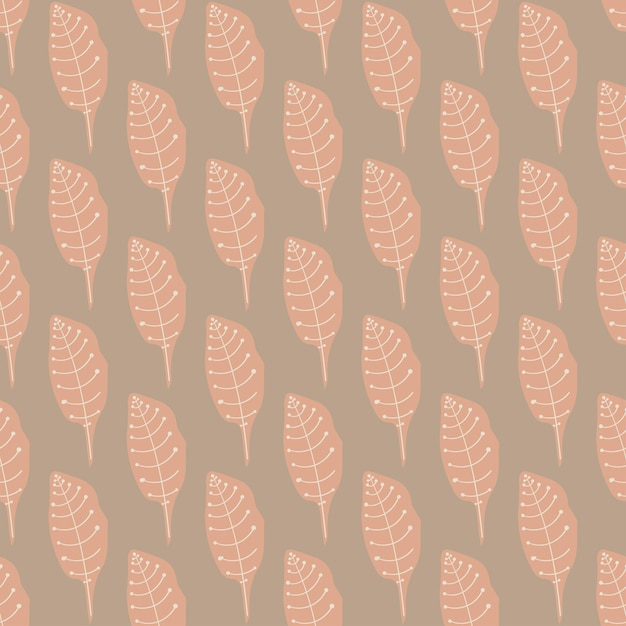 Seamless pattern with herbal elements Decorative background in minimalist style vector Illustration