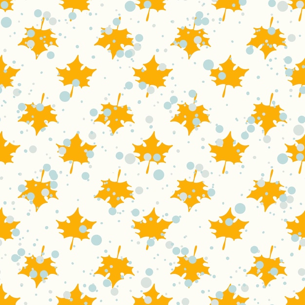 Seamless pattern with herbal elements Decorative texture with maple leaves for wallpaper textile stationery scrapbook web wrapping paper