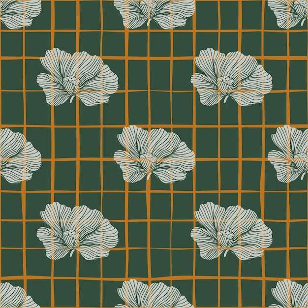 Seamless pattern with hibiscus flowers vintage floral background