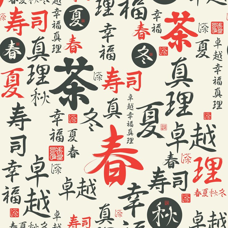 Vector seamless pattern with hieroglyphs