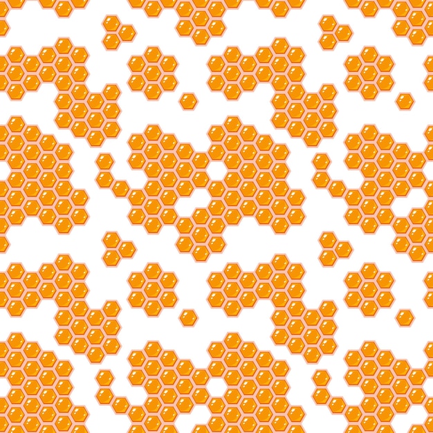 Vector seamless pattern with honeycombs on a white background vector illustration in minimalistic flat