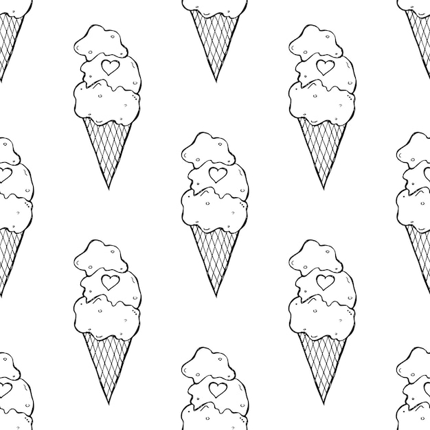 Бесшовный рисунок с мороженым для декоративной печати бумаги для упаковки поздравительных карточек обои и ткани