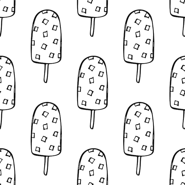 Seamless pattern with ice cream doodle for decorative print wrapping paper greeting cards wallpaper and fabric