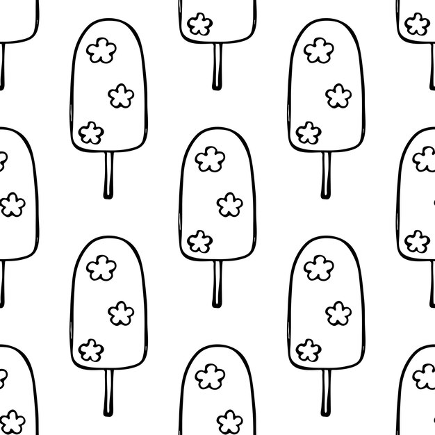 Seamless pattern with ice cream doodle for decorative print wrapping paper greeting cards wallpaper and fabric