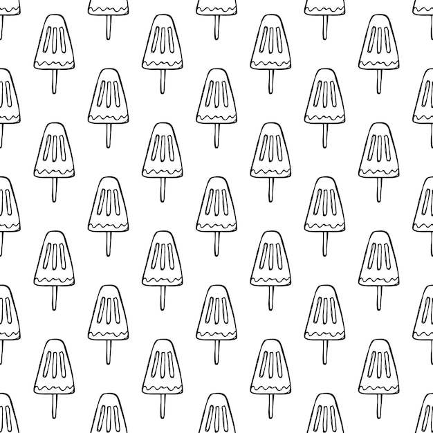 Seamless pattern with ice cream doodle for decorative print wrapping paper greeting cards wallpaper and fabric