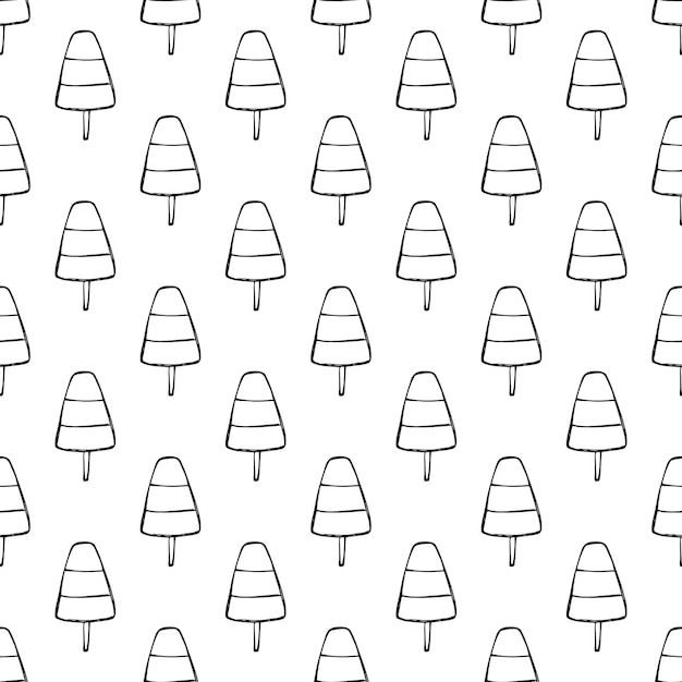 Seamless pattern with ice cream doodle for decorative print wrapping paper greeting cards wallpaper and fabric