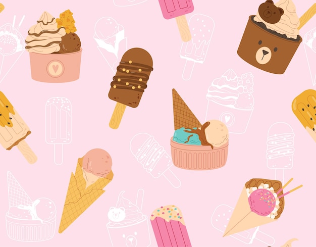 Seamless pattern with Ice Cream