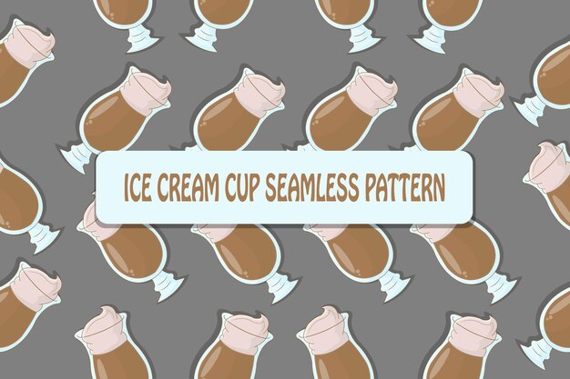 Seamless pattern with ice cup