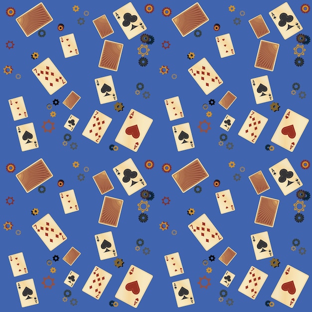 seamless pattern with the image of playing cards