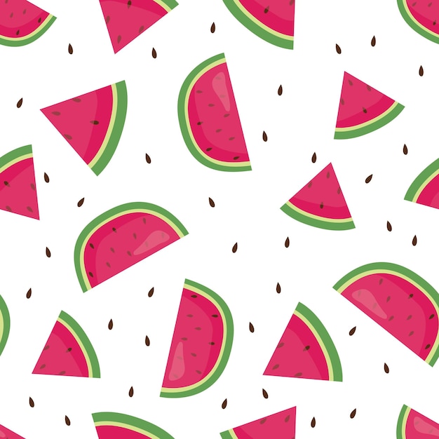 Seamless pattern with juicy watermelons