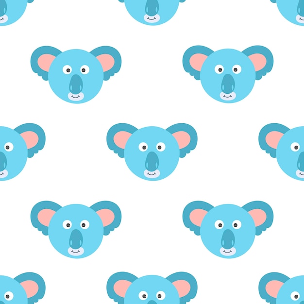 Motivo senza cuciture con koala stampa di moda infantile illustrazione disegnata a mano vettoriale sfondo animale