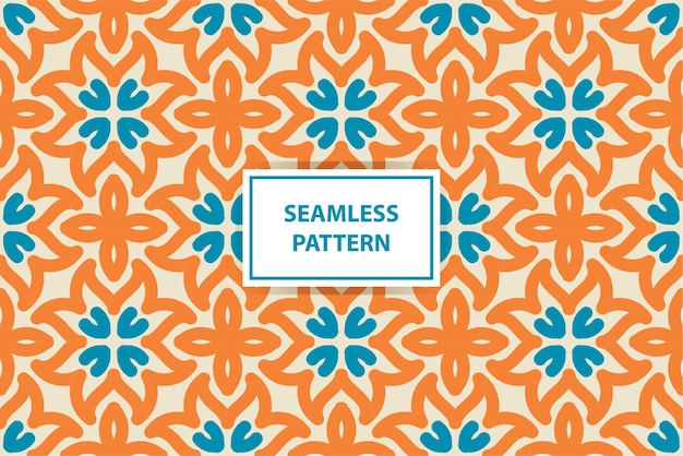 Vector seamless pattern with a label for a fabric.