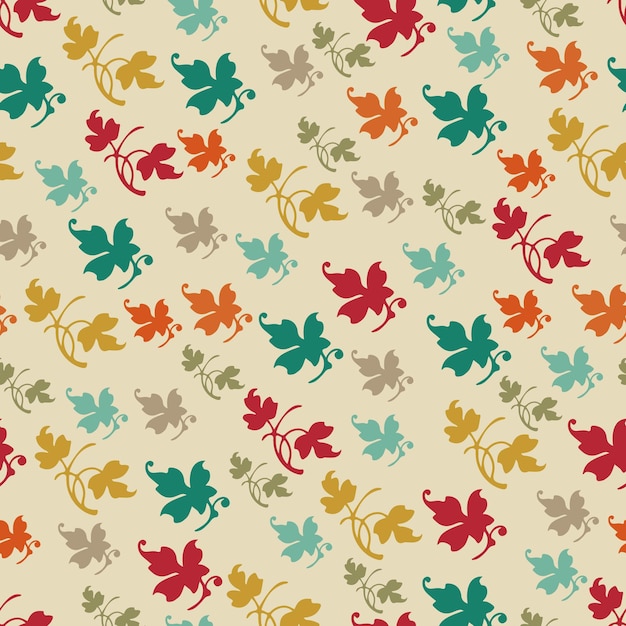 Seamless pattern with leaf and beautiful flower