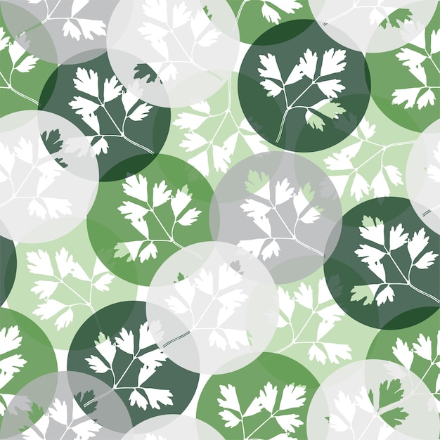 Seamless pattern with leaves and doodle elements