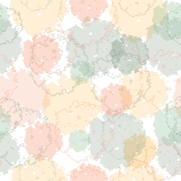 Vector seamless pattern with leaves and doodle elements