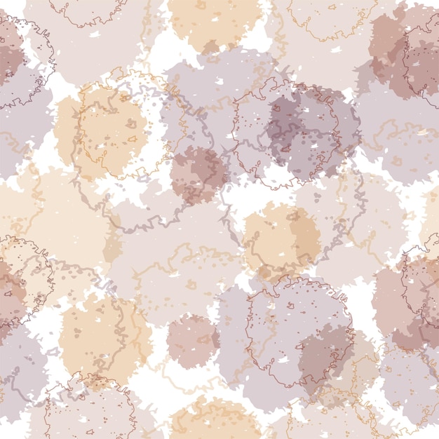 Seamless pattern with leaves and doodle elements