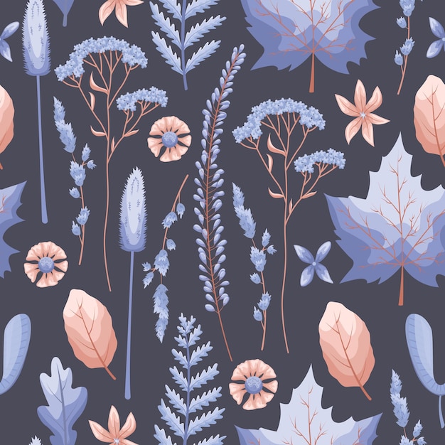 잎과 꽃으로 완벽 한 패턴