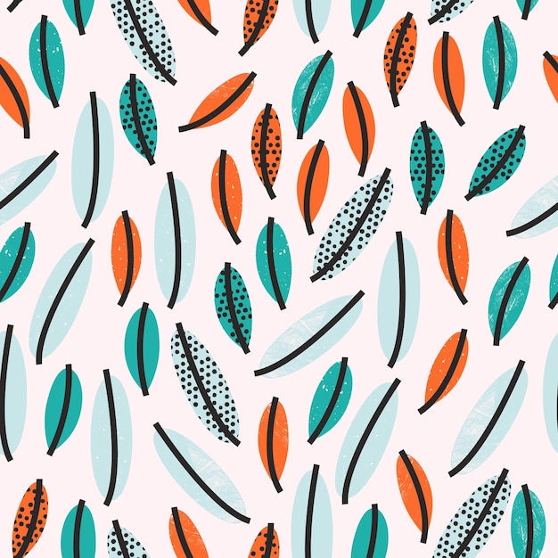 Vector seamless pattern with leaves vector background print design