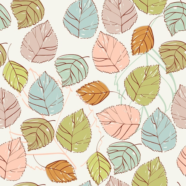 Seamless pattern with leaves